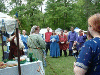 Folks gather around for the ceremony. Click here for full size image.