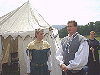 Queen Padraigin and Baron Peter prepare to enter the vigil tent. Click here for full size image.