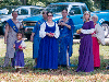 Corvus women in blue! THL Victoria prepares to throw a bocce ball while Baroness Adleiza and Lady Alessandra look on. Click here for full size image.